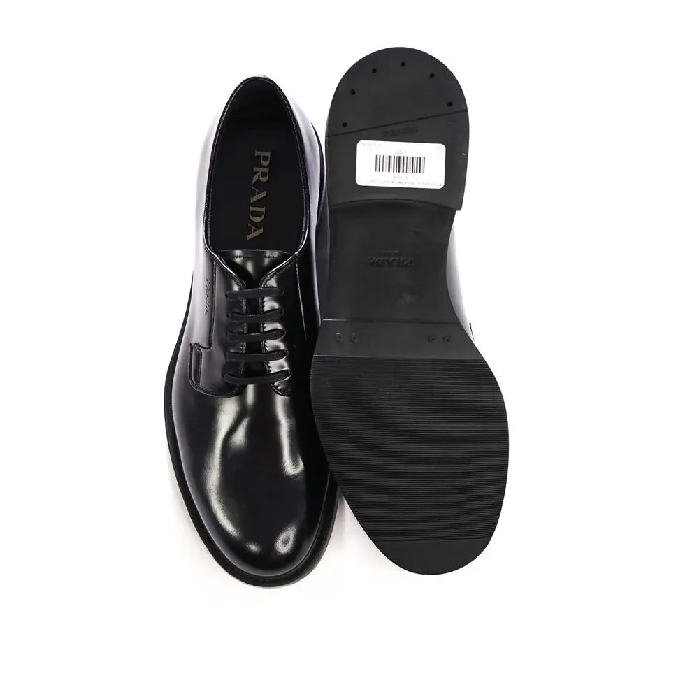 $1,150 PRADA - Black Pebble Leather Derby - US 10 (UK9)
